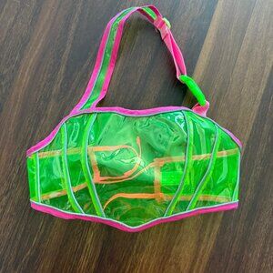 NEW Custom Vinyl Corset Rave Top Burning Man Festival EDC Reflective - SMALL 34B